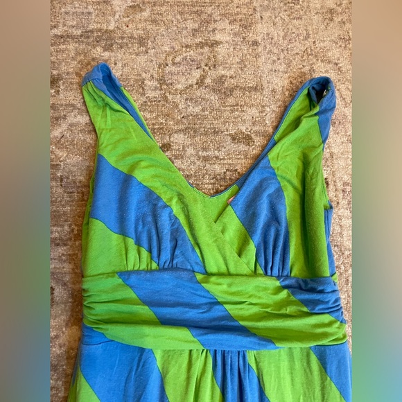 Lilly Pulitzer Green and Blue Stripe Maxi Dress size Small - Picture 2 of 12